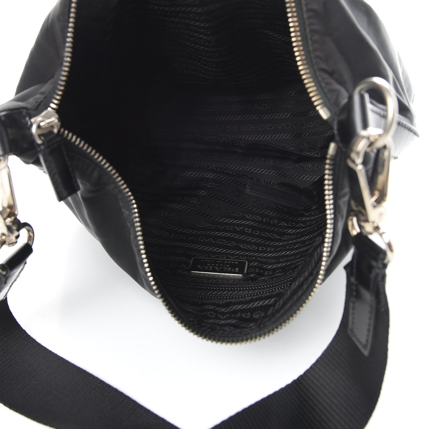 Prada Tessuto Nylon Vitello Hobo Black 5 of 10