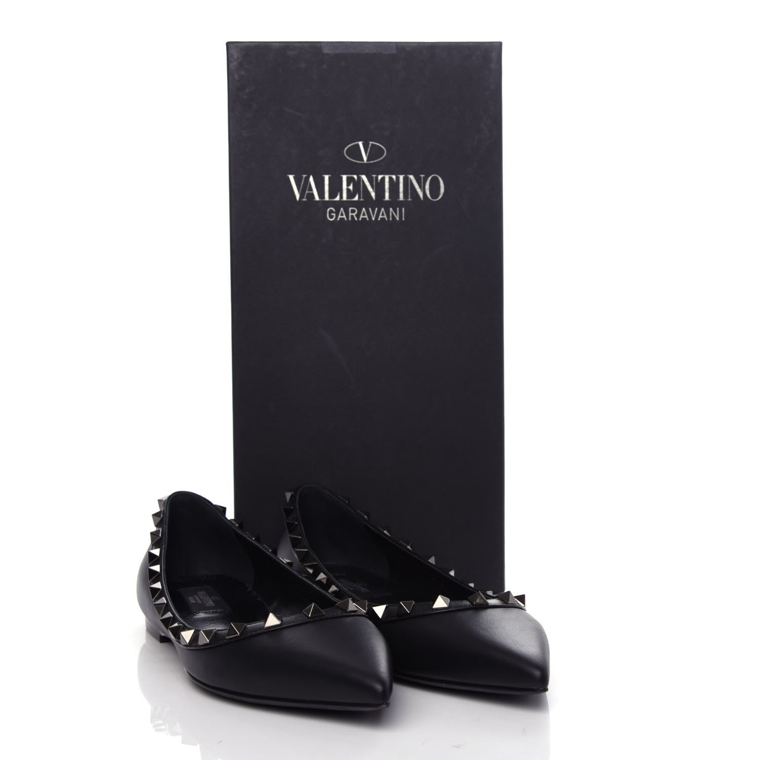 Valentino Garavani Nappa Rockstud Ballerina Flats 37 Black 11 of 11