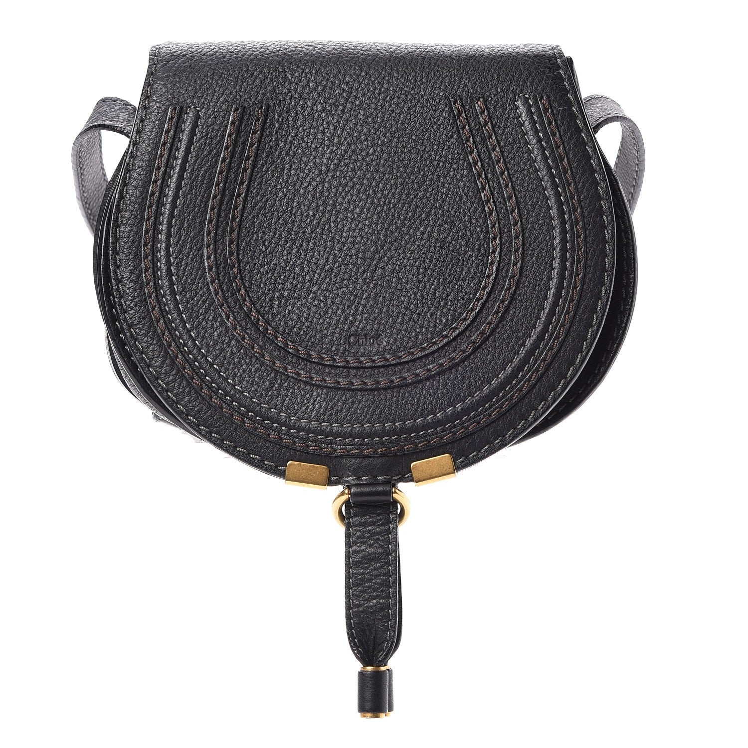 Chloe Calfskin Mini Marcie Round Crossbody Bag Black 1 of 7