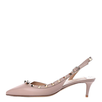 Valentino Garavani Nappa Rockstud Half D'Orsay Slingback 50mm Pumps 37 Poudre 1 of 13