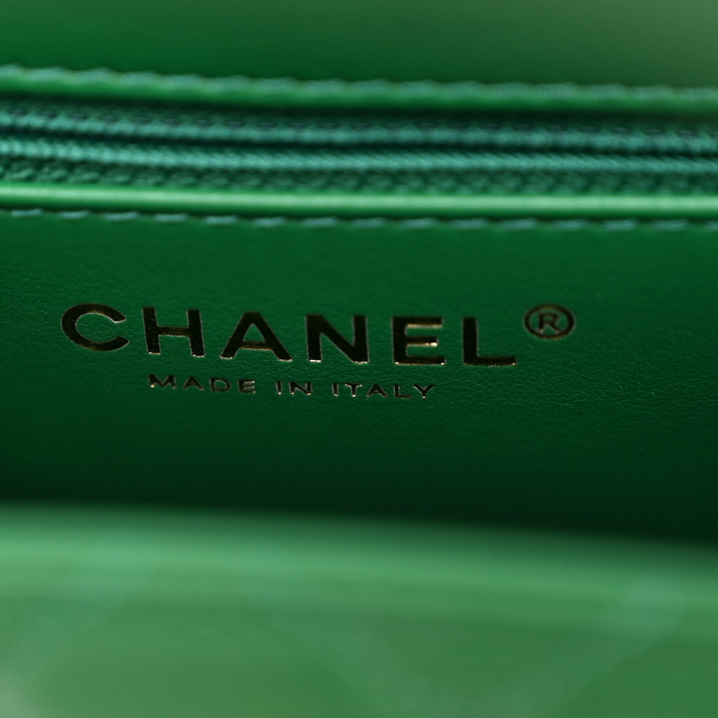 Shiny Aged Calfskin Quilted Nano Kelly Shopper Green