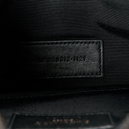Saint Laurent Grain De Poudre Chevron Monogram Monochrome Bill Pouch Black 6 of 8