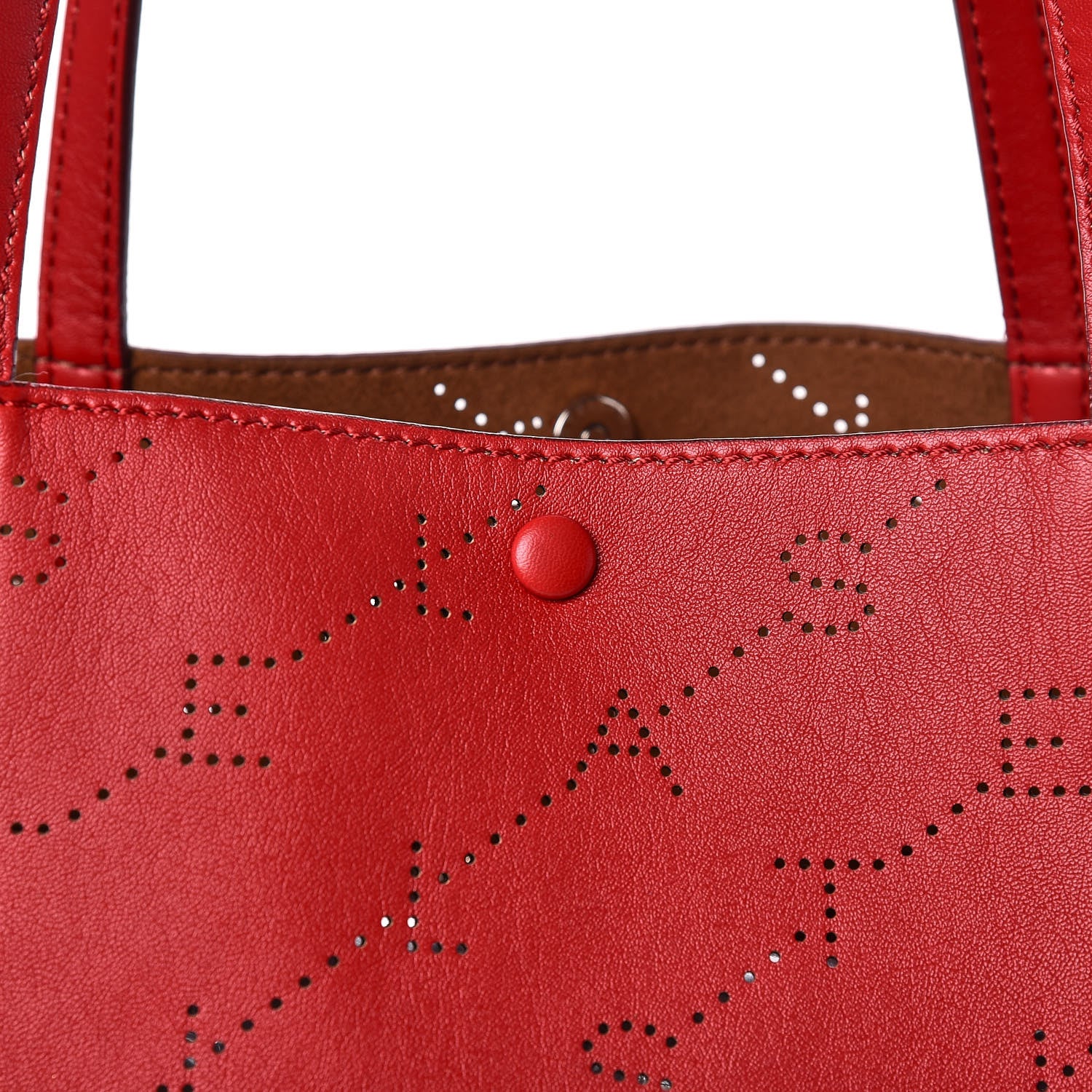 Stella McCartney Eco Alter Nappa Perforated Logo Tote Red 14 of 14