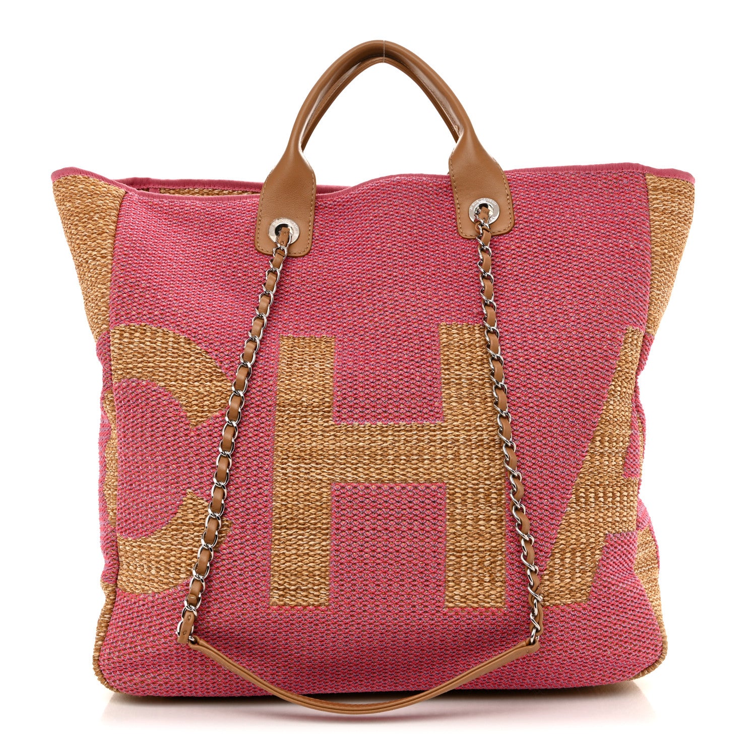 Chanel Mixed Fibers Large Shopping Bag Pink Beige 1 of 14
