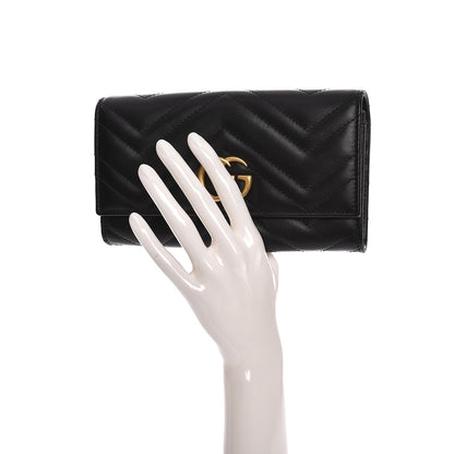 Gucci Calfskin Matelasse GG Marmont Continental Wallet Black 2 of 8