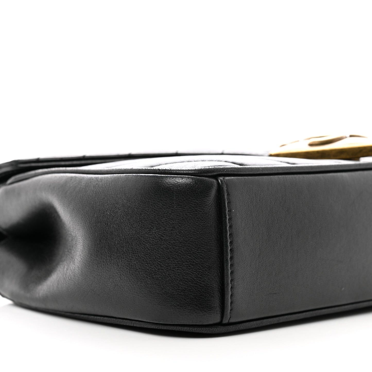 Lambskin Chevron Quilted Small Pyramid CC Flap Black