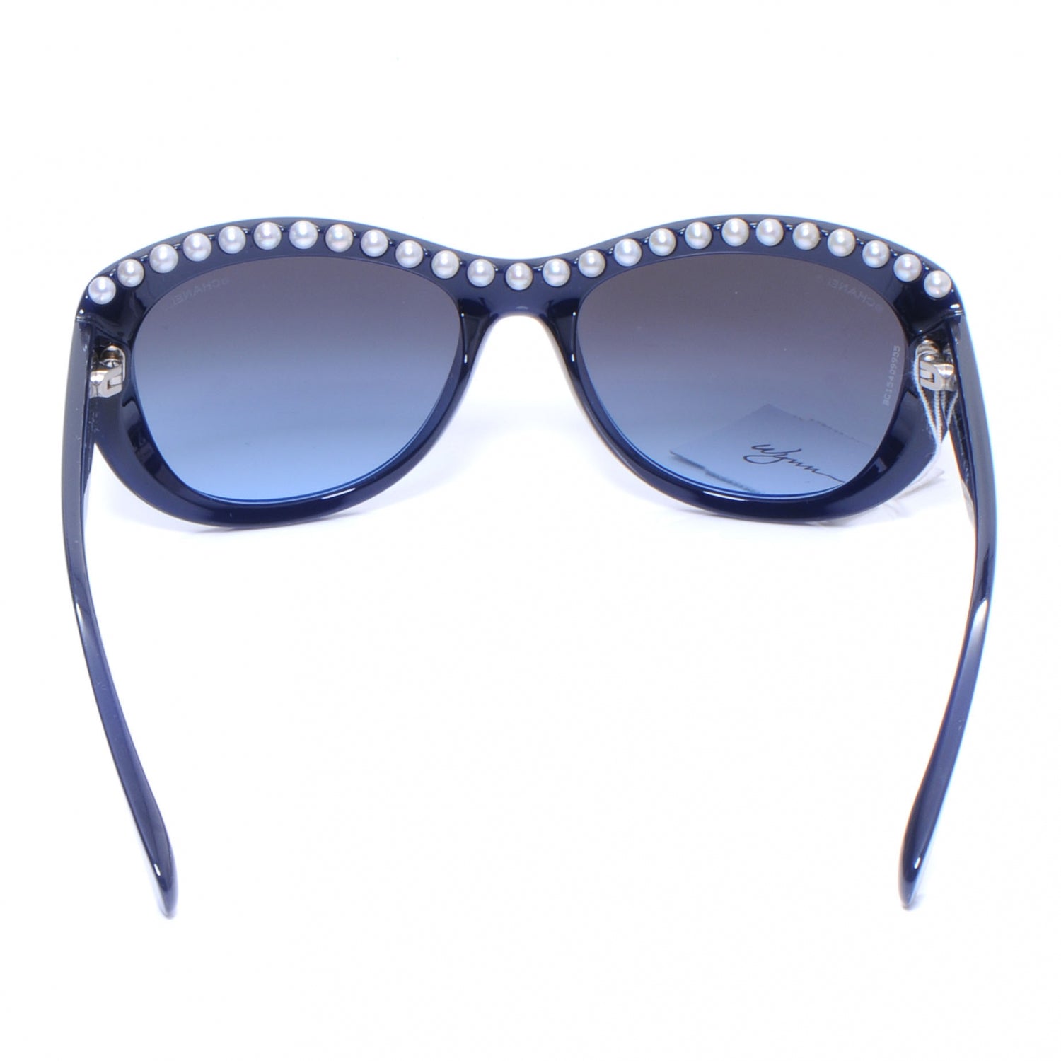Chanel Freshwater Cultured Pearl Cat Eye Sunglasses 6038 H Blue 2 of 4