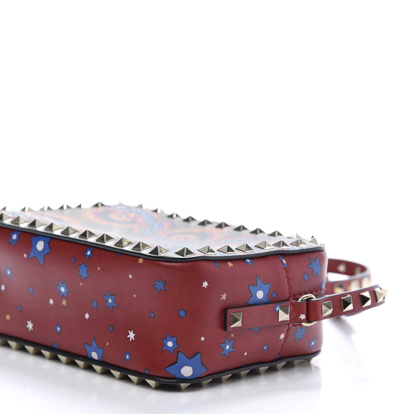 Vitello Enchanted Wonderland Rockstud Camera Crossbody Bag Multicolor