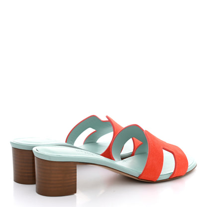 Hermes Suede Goatskin Oasis Sandals 37.5 Rose Sorbet 4 of 10