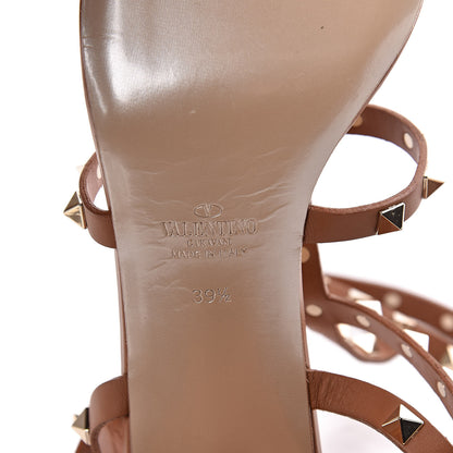 Valentino Garavani Calfskin Rockstud 60mm City Sandals 39.5 Light Cuir 6 of 8