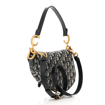 Christian Dior Oblique Saddle Bag With Strap Blue 3 of 11