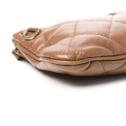 Burberry Lambskin Quilted Small Manor Pochette Shoulder Bag Dark Beige 10 of 13