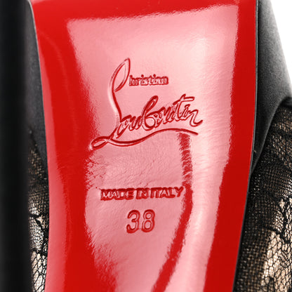 Christian Louboutin Satin Lace Chantilly Guiptik 150 Pumps 38 Black 6 of 8