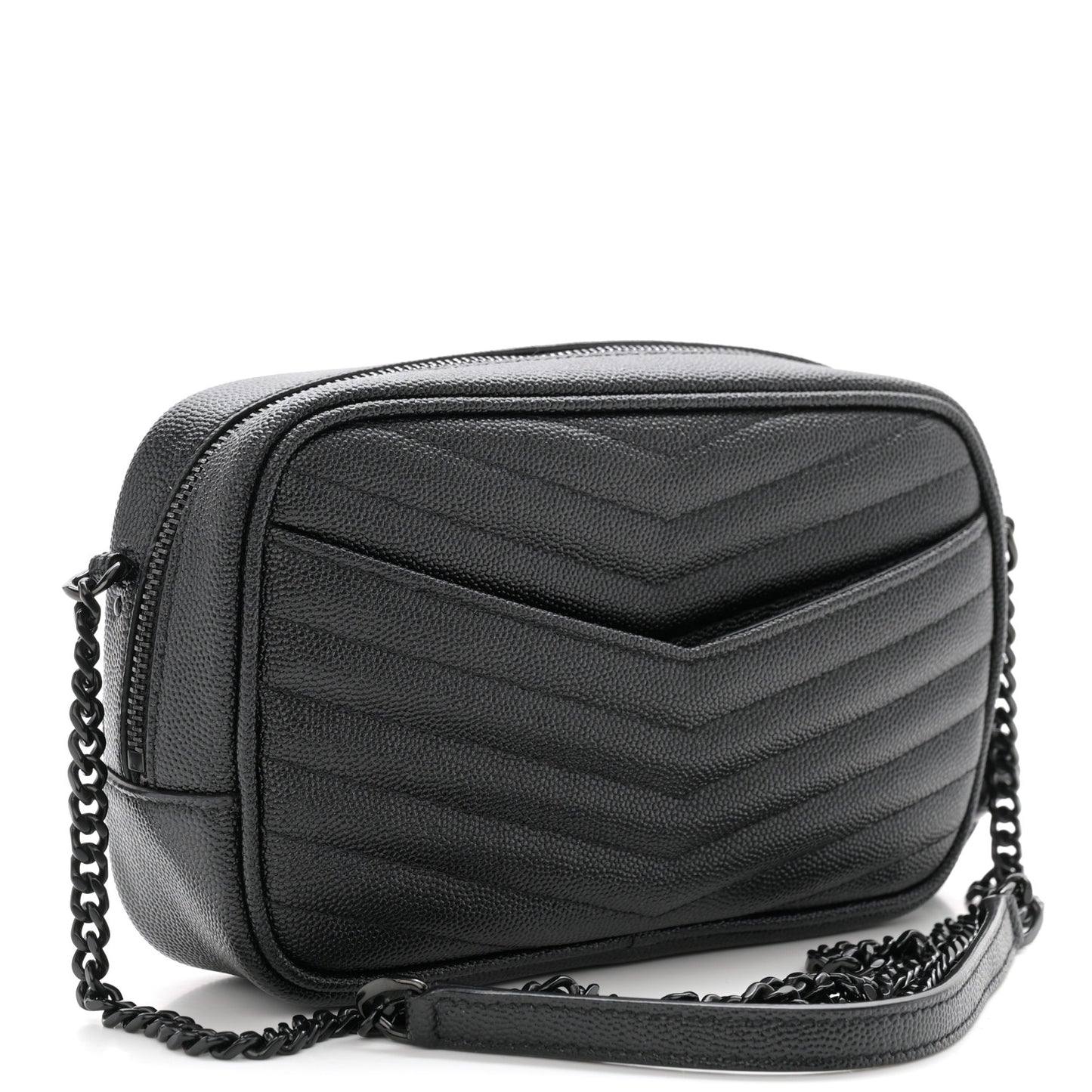 Grain De Poudre Matelasse Monochrome Monogram Mini Lou Camera Bag Black