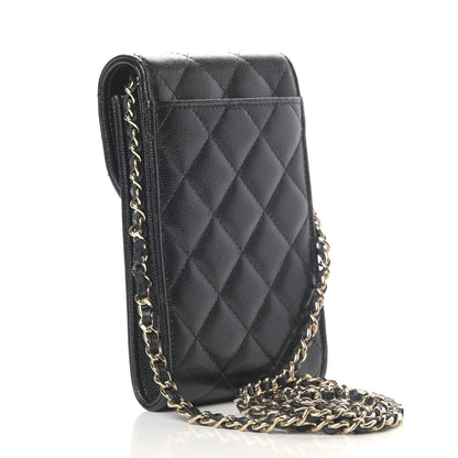 Chanel Caviar Quilted Phone Case With Chain Black 2 of 4