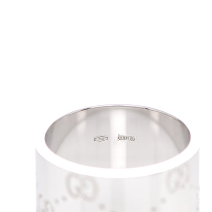 Gucci 18K White Gold 9mm Icon Band Ring 53 6.25 5 of 8