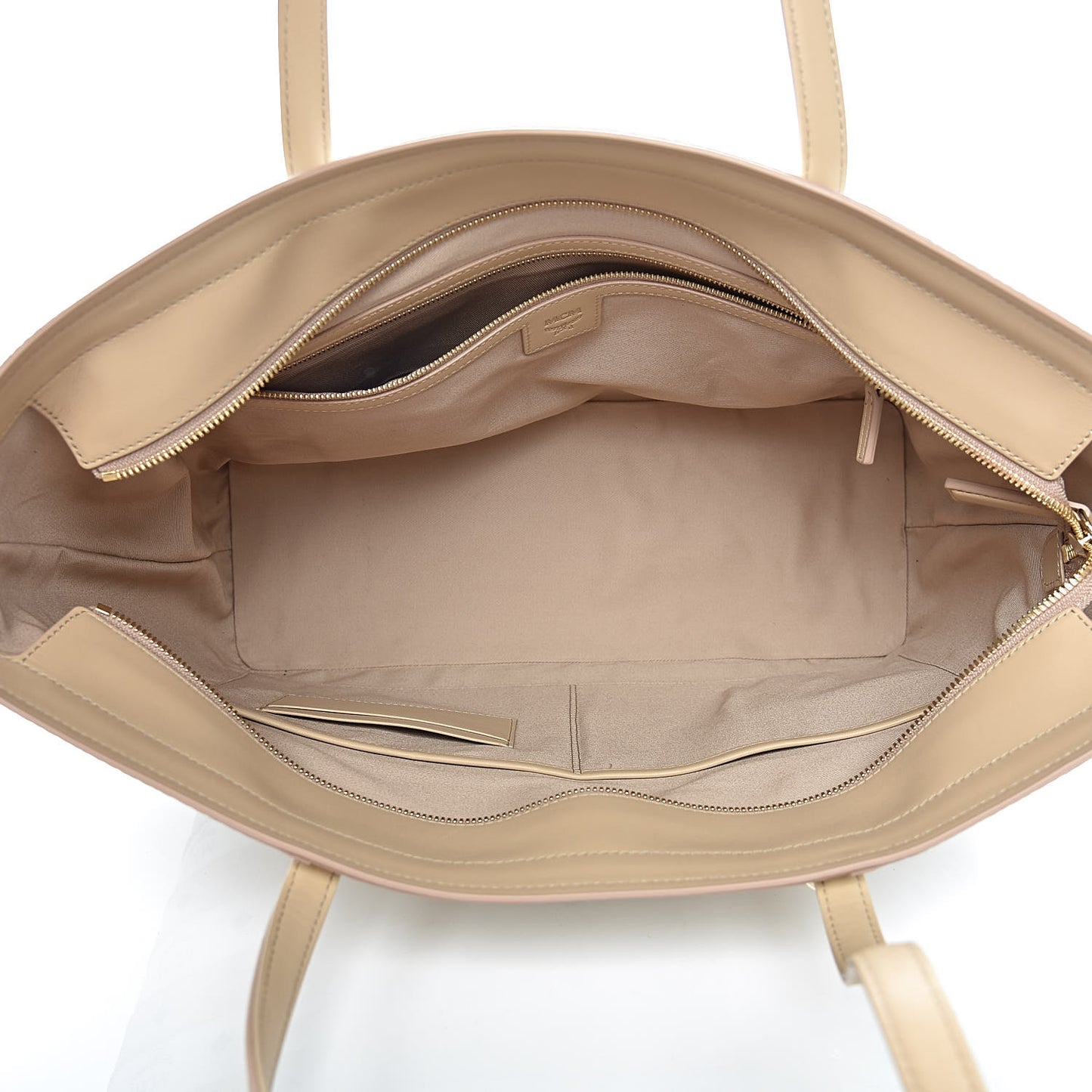Visetos Spot Stripped Medium Shopping Tote Beige White
