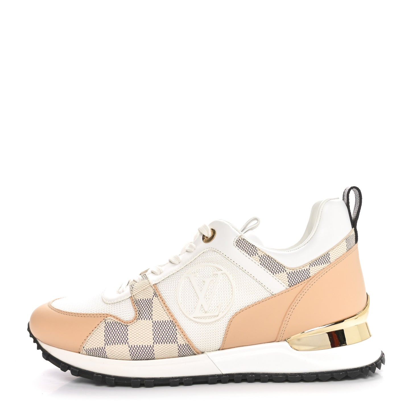 Calfskin Damier Azur Run Away Sneakers 38 White