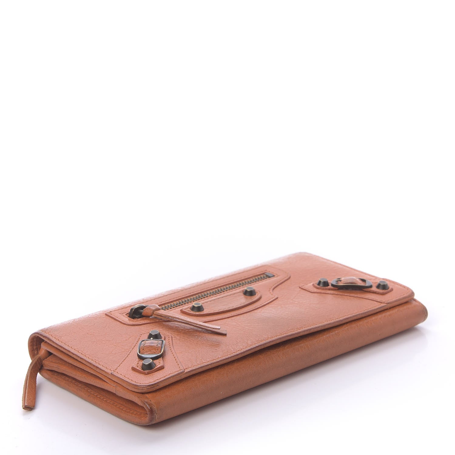 Balenciaga Agneau Classic Hardware Money Wallet Tangerine 4 of 13