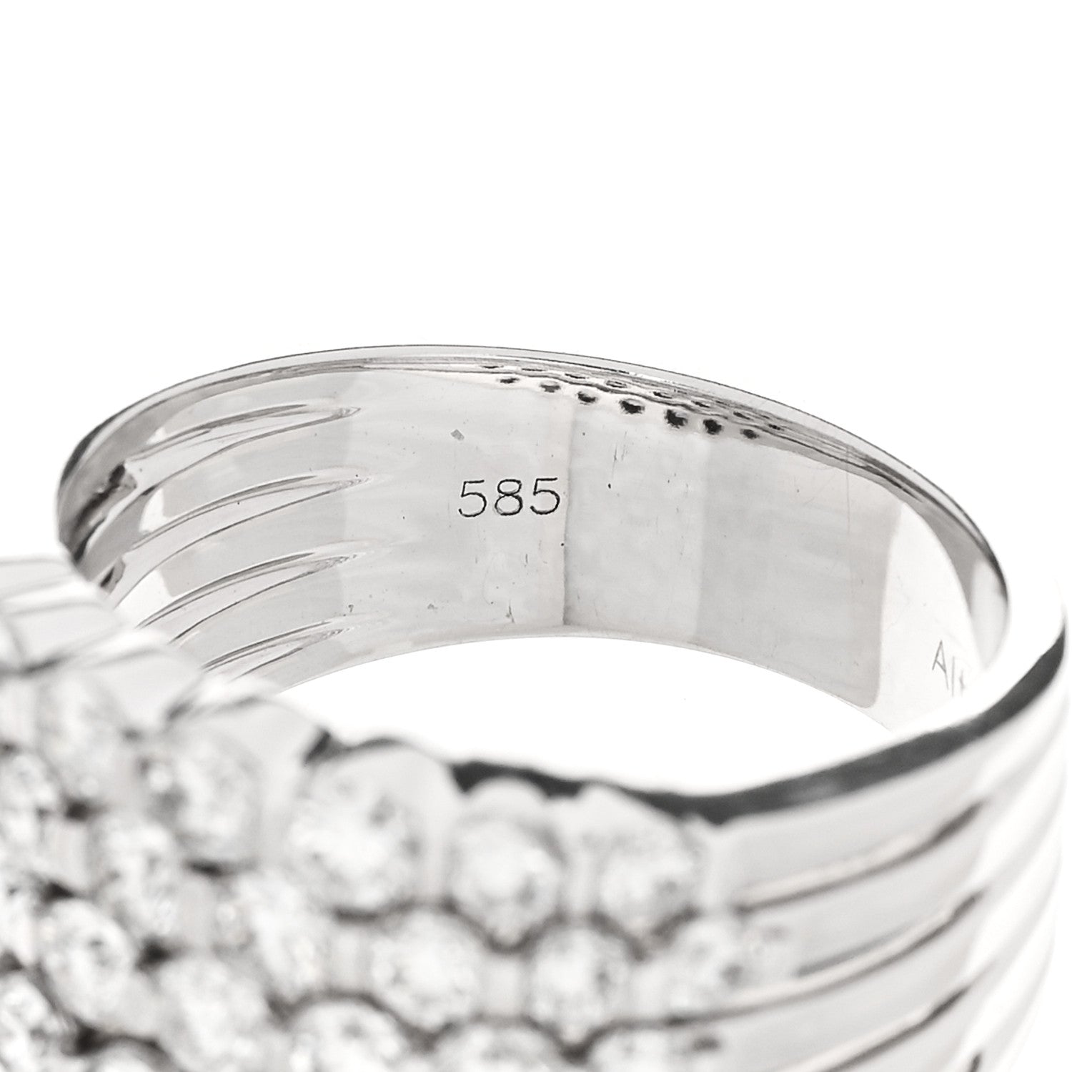 Parker & West by FASHIONPHILE 14K White Gold Diamond 1.90ctw Five Row Band Ring 53 6.25 9 of 10