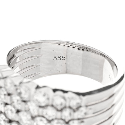 Parker & West by FASHIONPHILE 14K White Gold Diamond 1.90ctw Five Row Band Ring 53 6.25 9 of 10