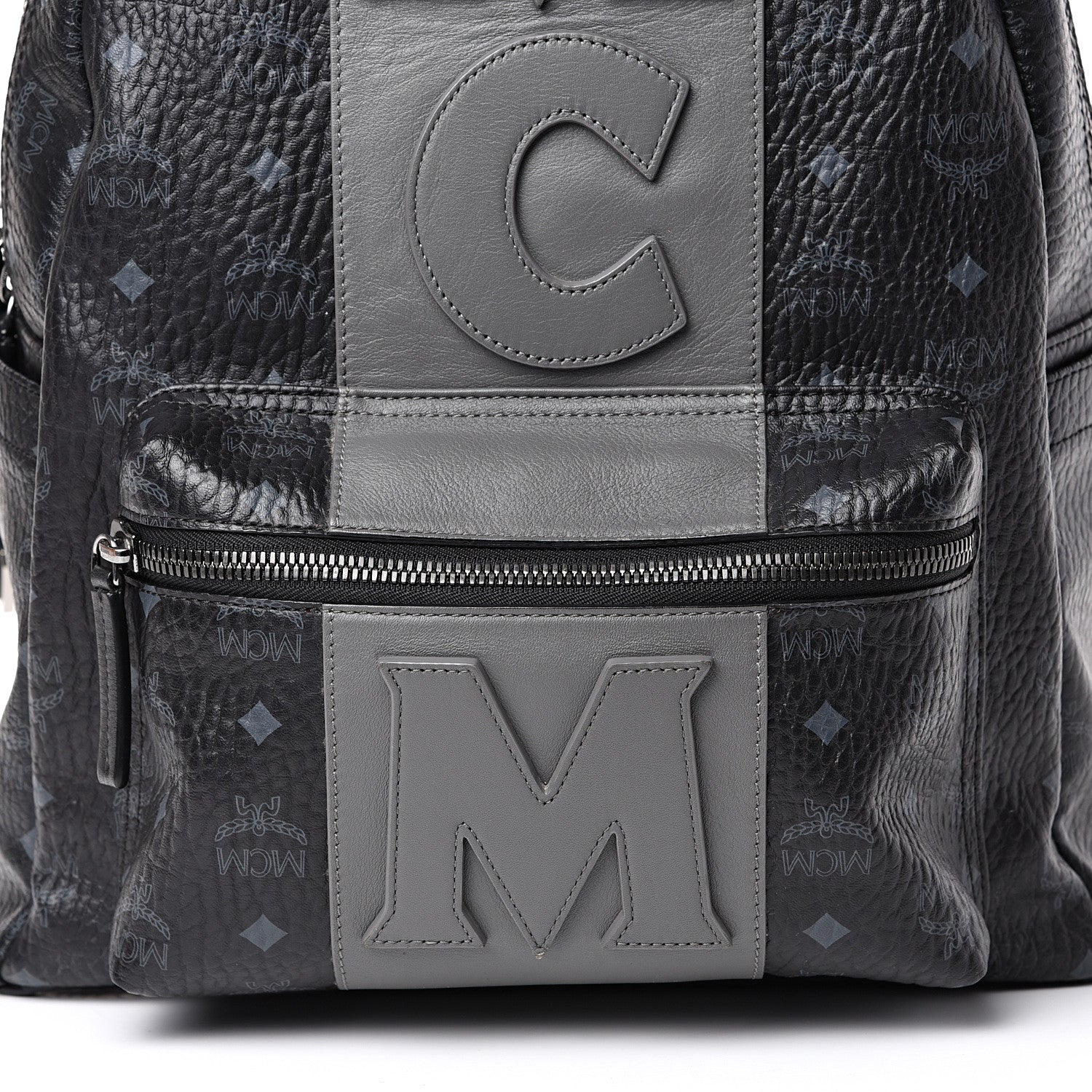 MCM Visetos Medium Stark Logo Stripe Backpack Black 7 of 12