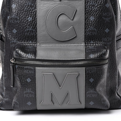 MCM Visetos Medium Stark Logo Stripe Backpack Black 7 of 12