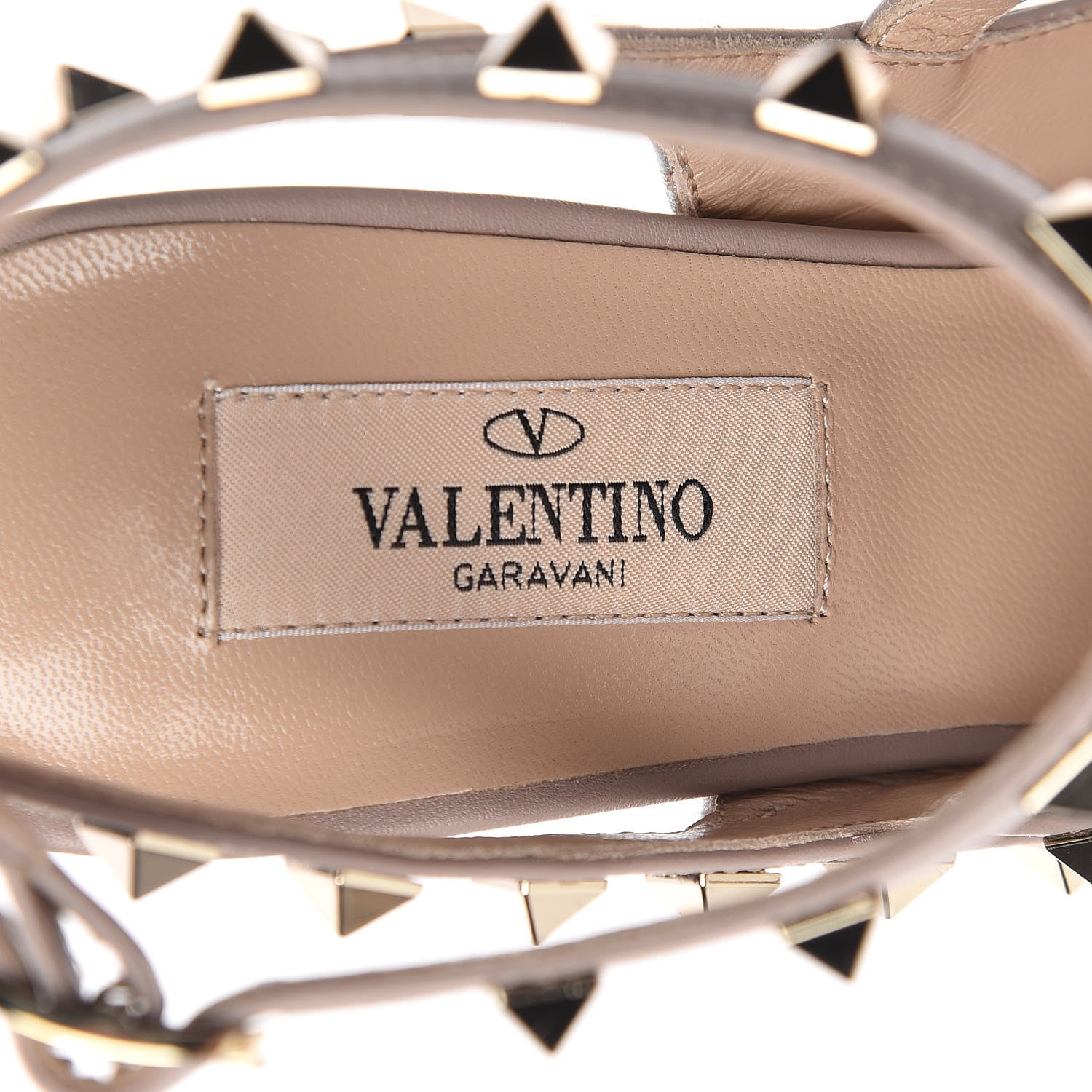 Valentino Garavani Metallic Pebbled Calfskin Rockstud Ankle Strap Pumps 37 Silver Poudre 6 of 9