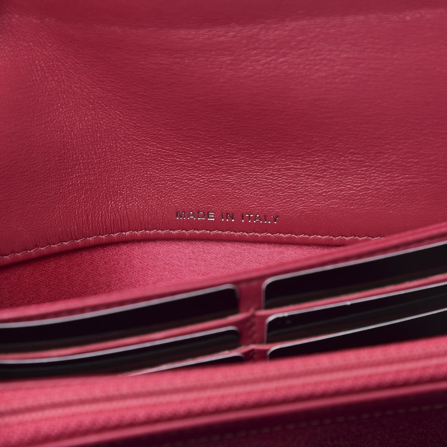 Patent Camellia Embossed Flap Wallet Pink