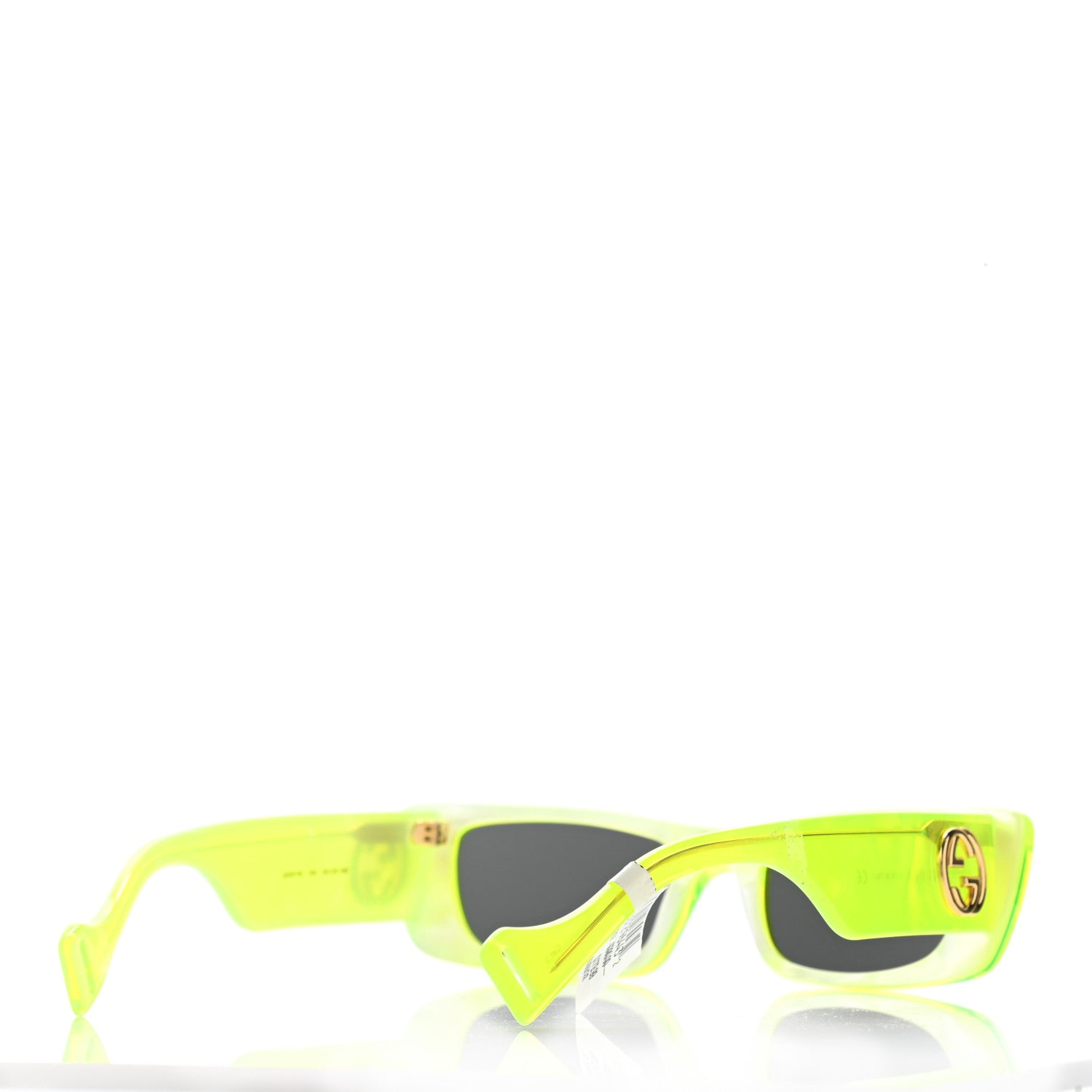 Gucci Acetate Rectangular Sunglasses GG0516S Fluorescent Yellow 4 of 8