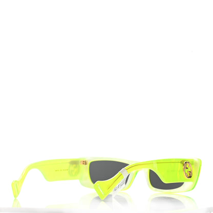 Gucci Acetate Rectangular Sunglasses GG0516S Fluorescent Yellow 4 of 8