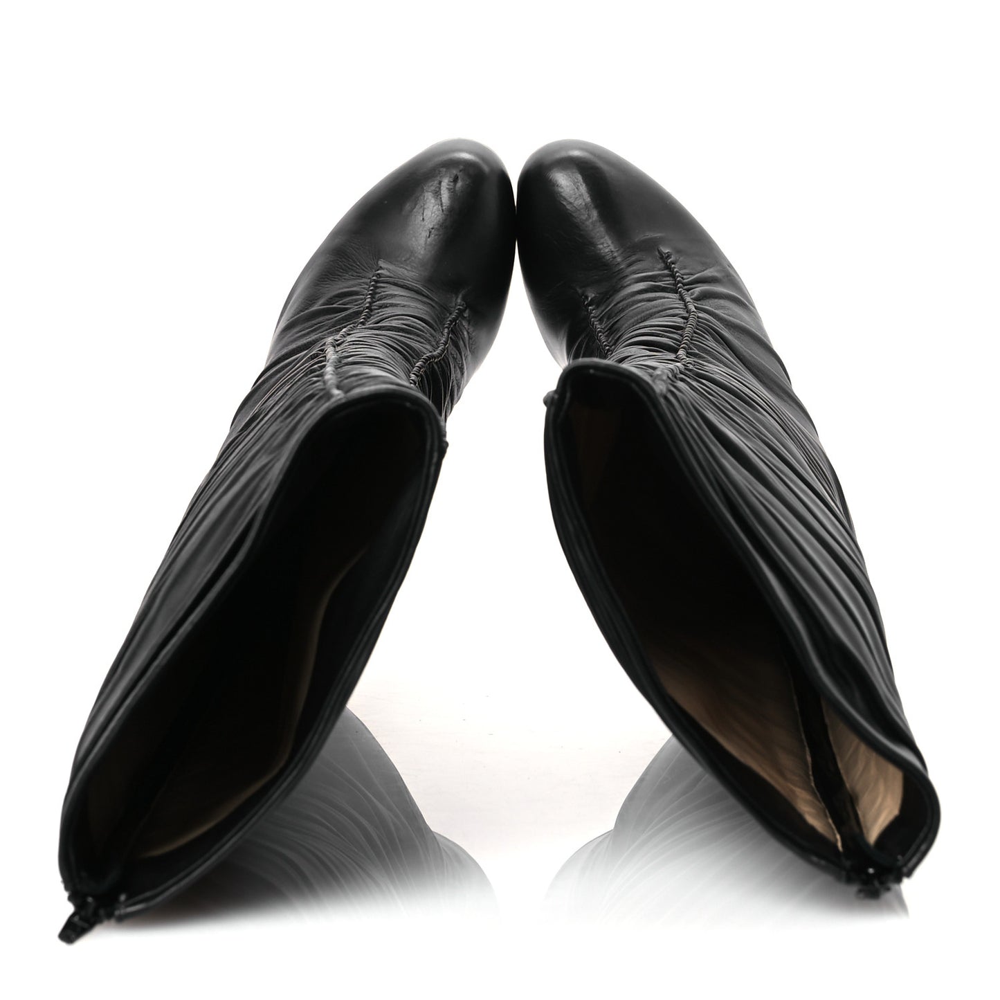 Calfskin Lina 100 Boots 40.5 Black