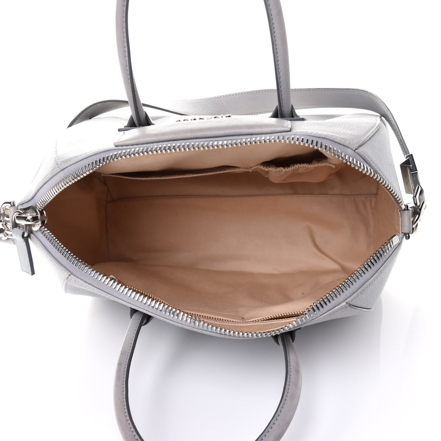 Sugar Goatskin Medium Antigona Pearl Grey