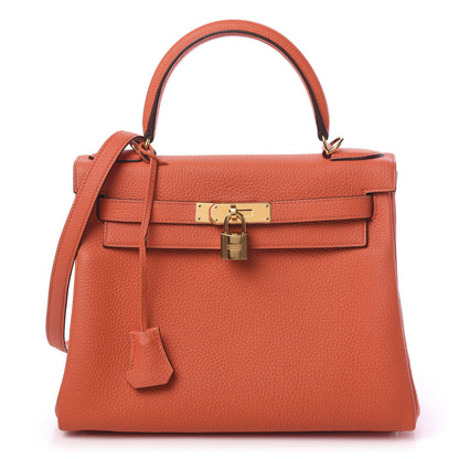 Hermes Togo Kelly Retourne 28 Orange Poppy 1 of 10