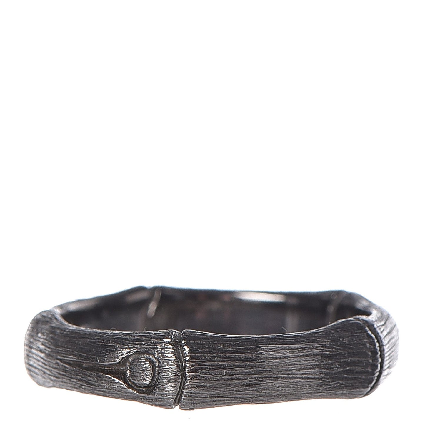 Rhodium Plated Sterling Silver Bamboo Ring 54 7