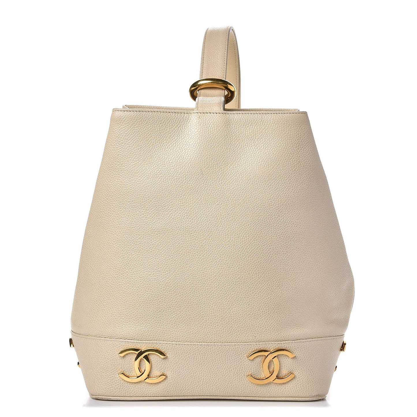 Caviar CC Bucket Shoulder Bag White