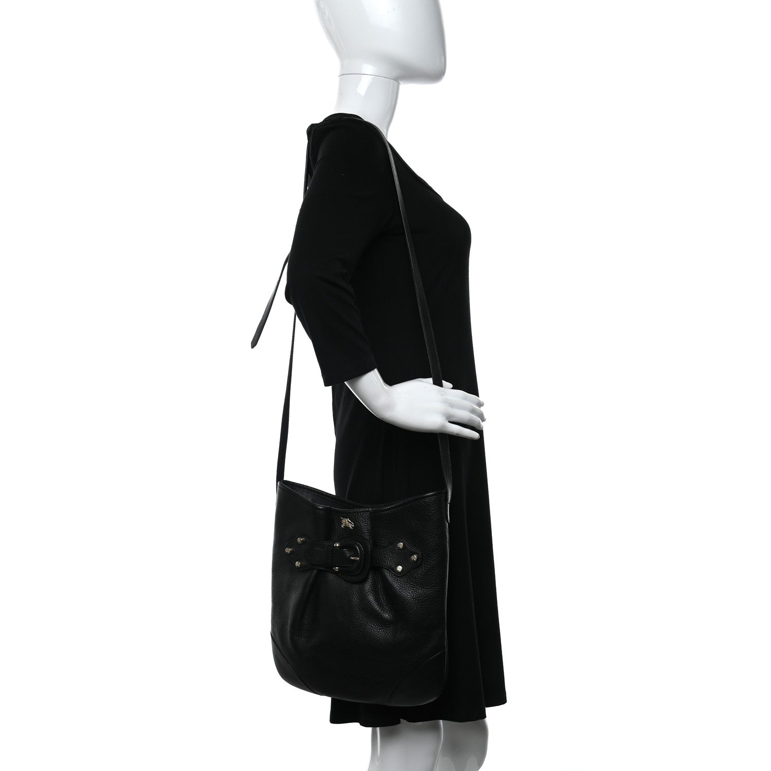 Burberry Calfskin Crossbody Bag Black 2 of 9