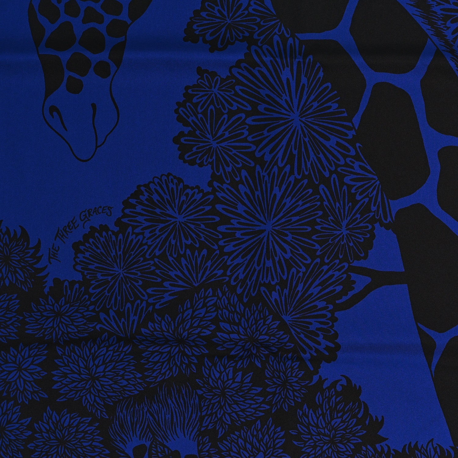Hermes Silk The Three Graces Scarf 90 Indigo Fonce Black 3 of 3