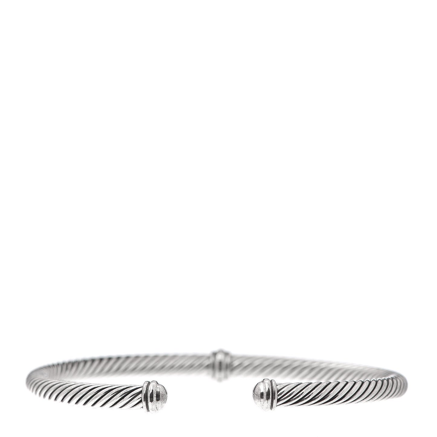 Sterling Silver Diamond 4mm Cable Classics Center Station Bracelet
