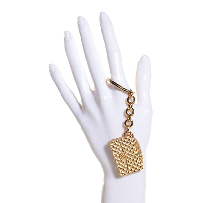 Chanel Quilted Flap Keychain Gold 2 of 5