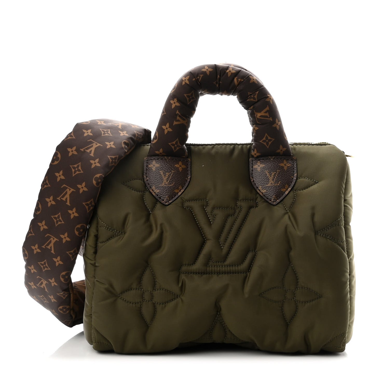 Econyl Mini Monogram Pillow Speedy Bandouliere 25 Khaki