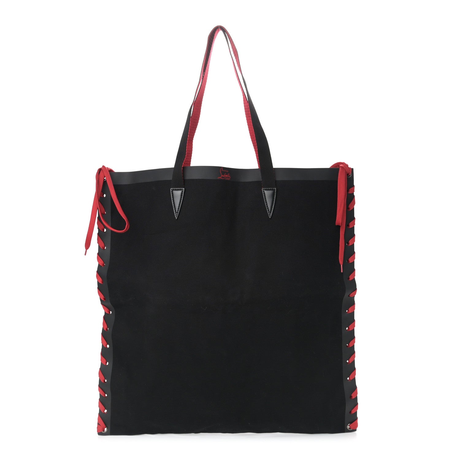 Christian Louboutin Braided Canvas Cabalace Shopper Tote Black 1 of 9