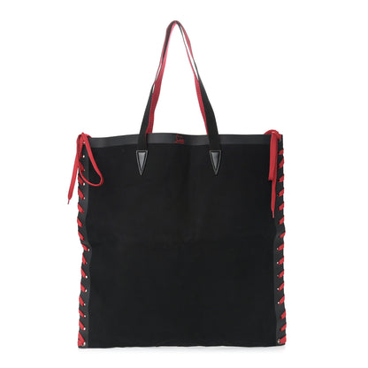 Christian Louboutin Braided Canvas Cabalace Shopper Tote Black 1 of 9