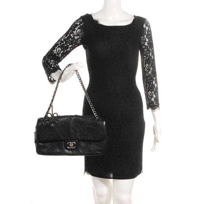 Chanel Lambskin Embroidered Butterfly Flap Black 2 of 8