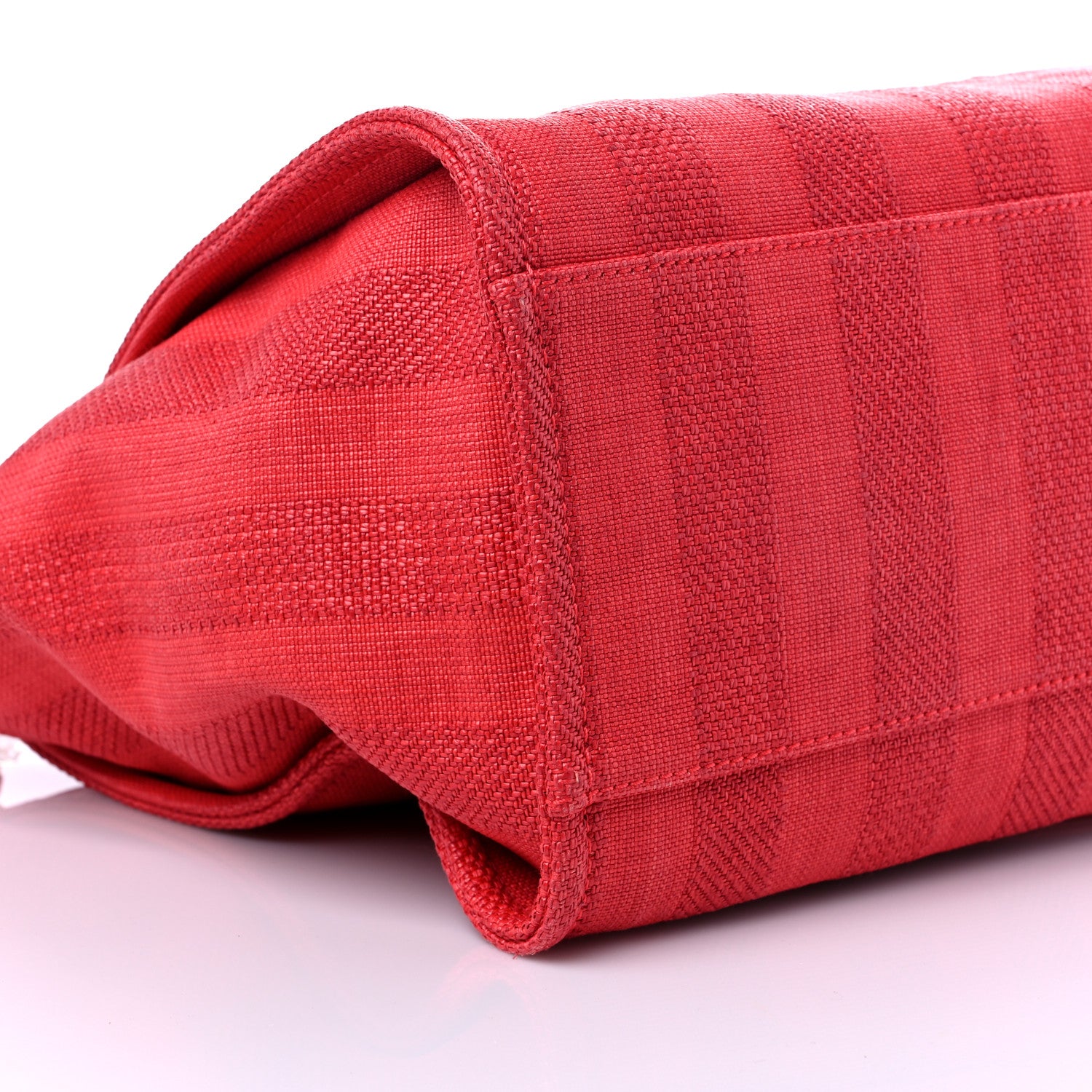 Chanel Mixed Fibers Striped Medium Deauville Tote Red 7 of 8
