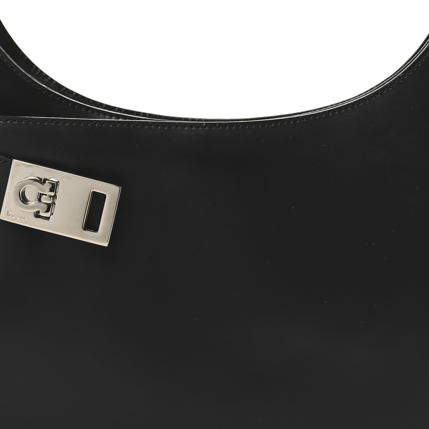 Salvatore Ferragamo Soft Calfskin Gancini Hobo Black 7 of 9