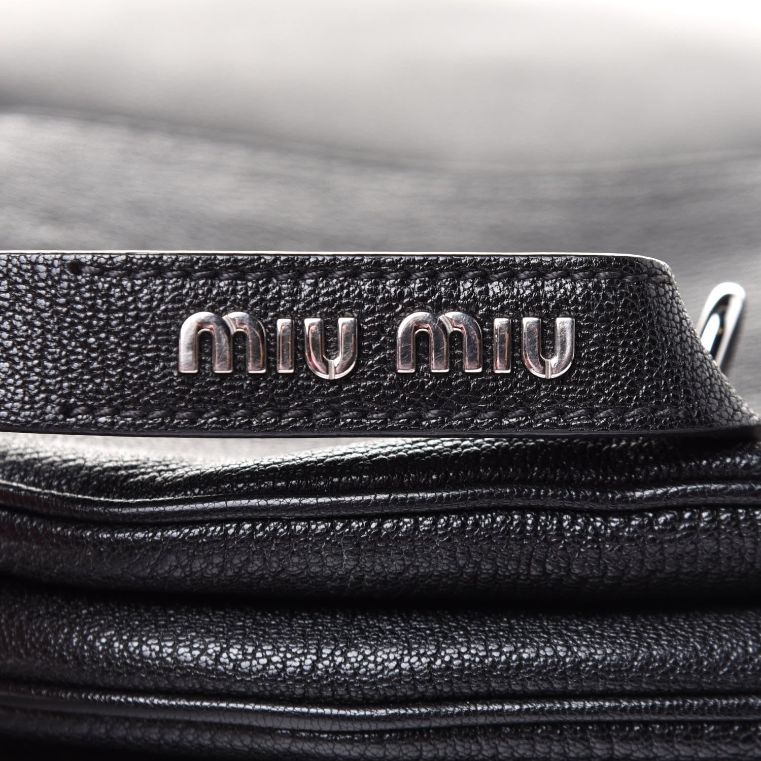 Miu Miu Goatskin Madras Flap Shoulder Bag Black 7 of 10