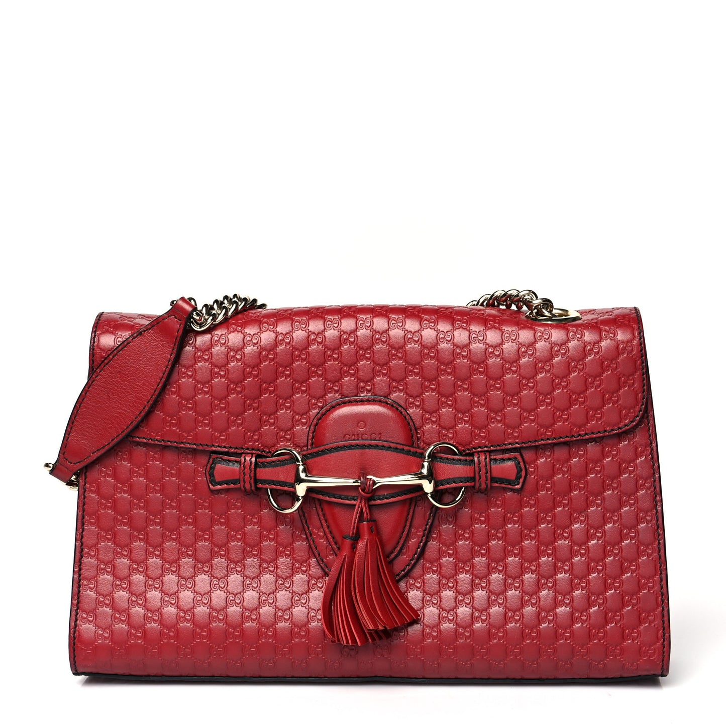 Microguccissima Medium Emily Chain Shoulder Bag Red