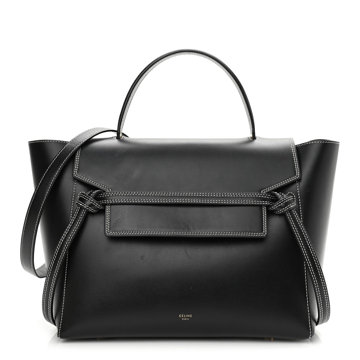 Celine Smooth Calfskin Double Stitching Mini Belt Bag Black 1 of 13