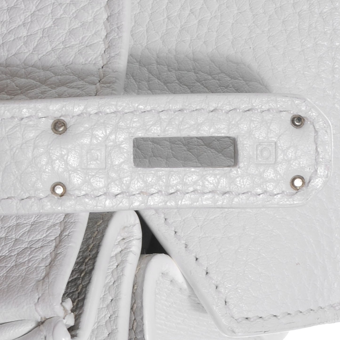 Taurillon Clemence Lizard Club Birkin 35 Blanc Gris Perle Sanguine